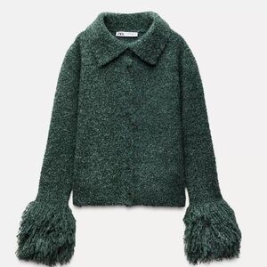 ZARA- FRINGE CUFF CARDIGAN